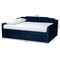 Baxton Studio Lennon Modern and Contemporary Navy Blue Velvet Fabric Full Size Daybed with Trundle 186-11467-Zoro - alternate 8
